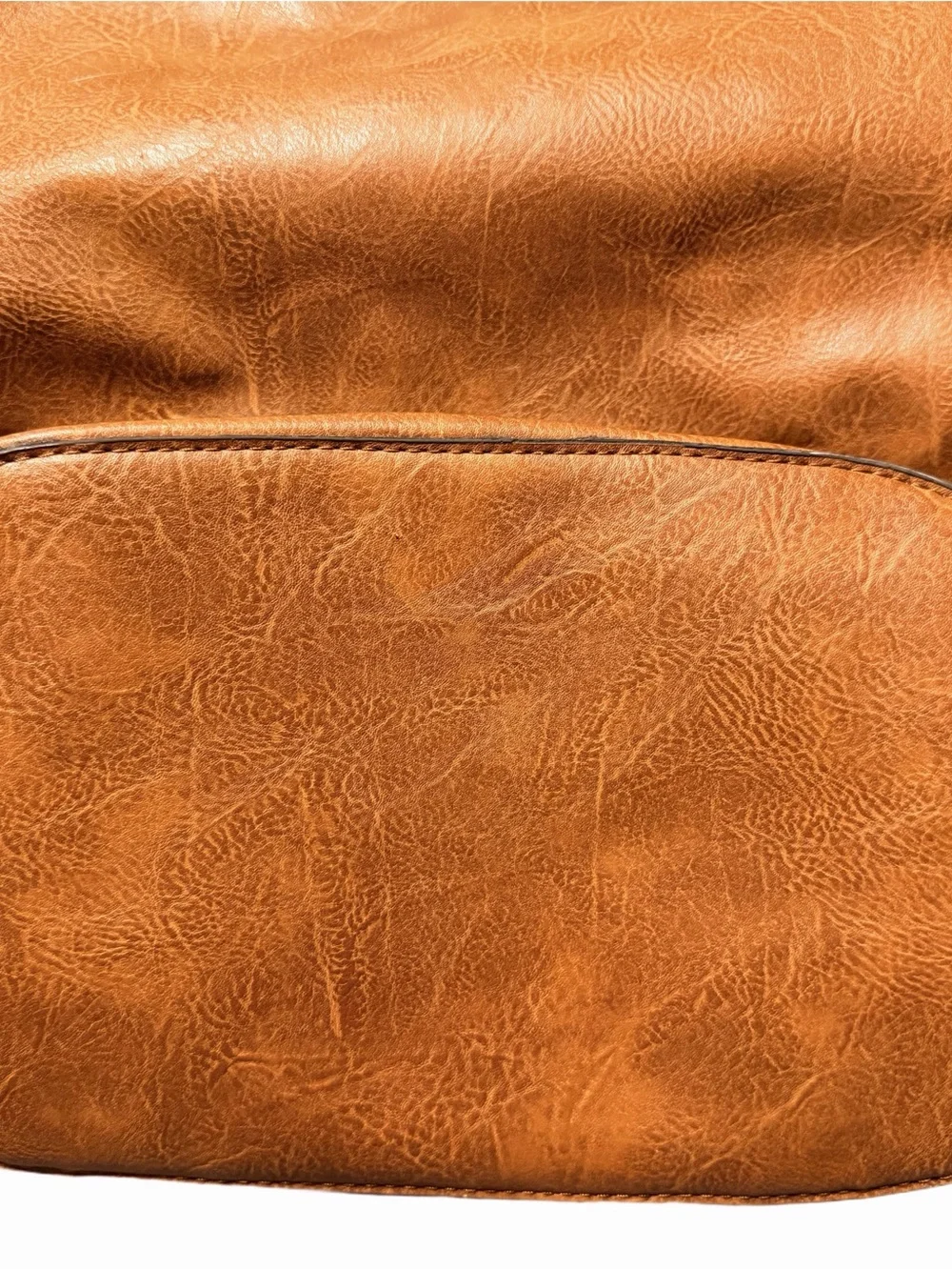 Women's Tan Studded Shoulder Bag with Adjustable Strap